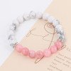 Pink Crystal Imported White Pine Stone Bead Children's Bracelet, Women's Handmade Jewelry Gift, Handmade Bracelet