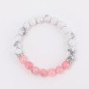 Pink Crystal Imported White Pine Stone Bead Children's Bracelet, Women's Handmade Jewelry Gift, Handmade Bracelet