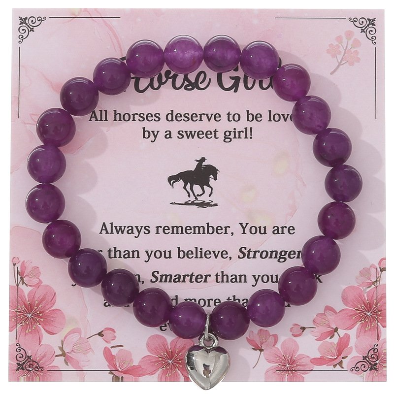 Pink Zebra Bracelet Pink Crystal Agate Music Festival Handstring Peach Heart Bracelet Women's Friendship Bracelet