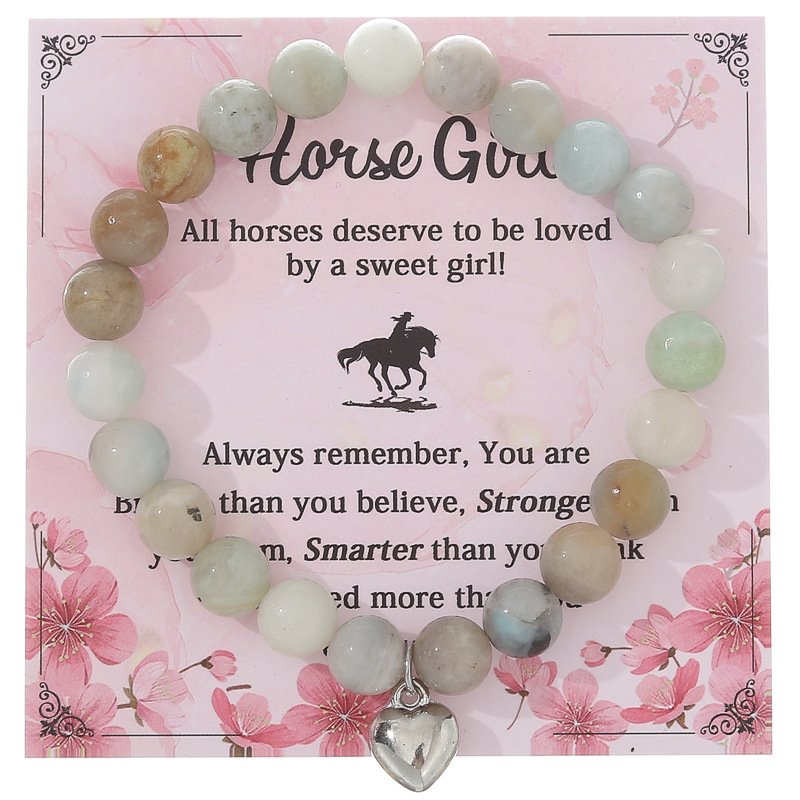 Pink Zebra Bracelet Pink Crystal Agate Music Festival Handstring Peach Heart Bracelet Women's Friendship Bracelet