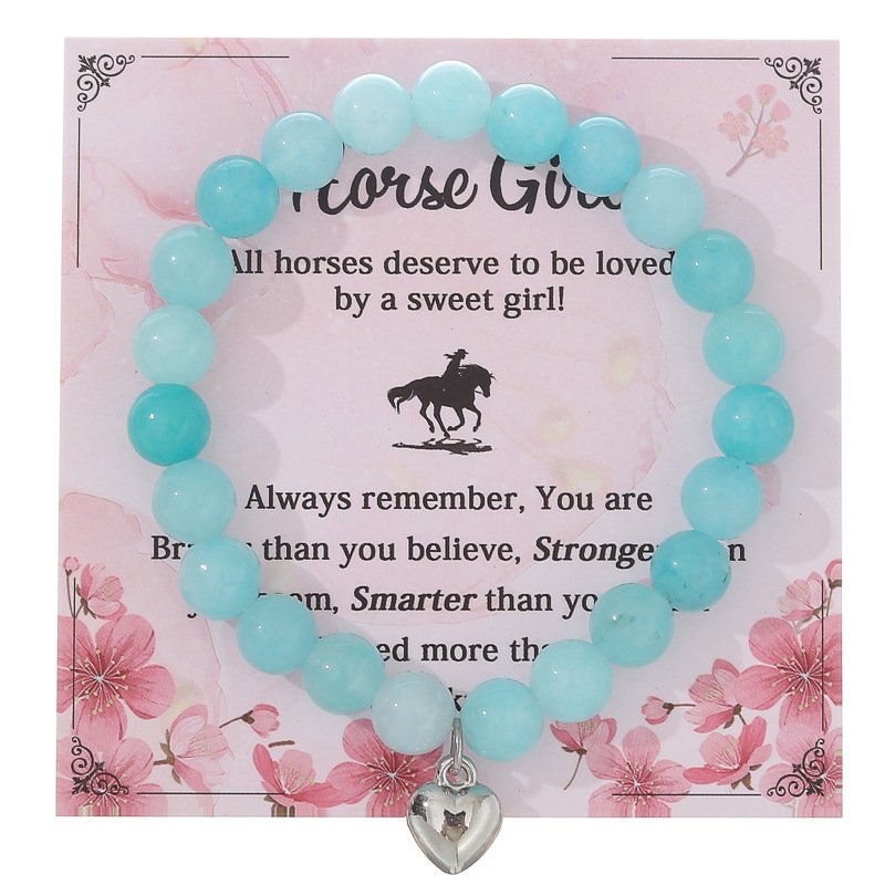 Pink Zebra Bracelet Pink Crystal Agate Music Festival Handstring Peach Heart Bracelet Women's Friendship Bracelet