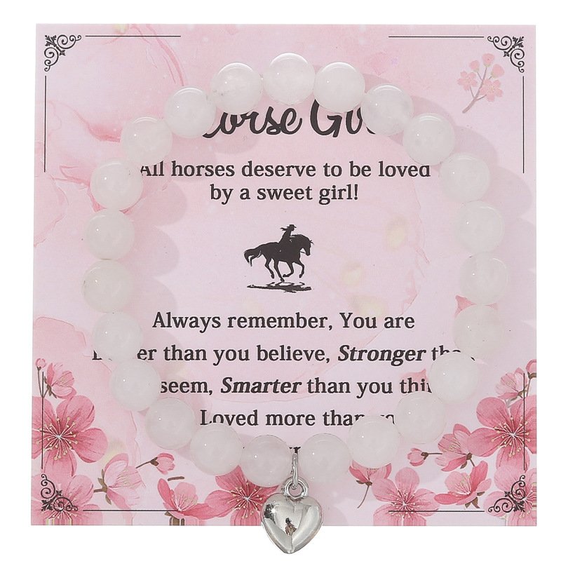 Pink Zebra Bracelet Pink Crystal Agate Music Festival Handstring Peach Heart Bracelet Women's Friendship Bracelet