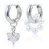 Fashionable dual ring dual-use earrings with a light luxury feel, zircon heart pendant accessories, earrings for women