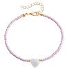 Bohemian colored rice bead bead handmade ankle chain, fashionable mother of pearl heart-shaped foot accessory, adjustable