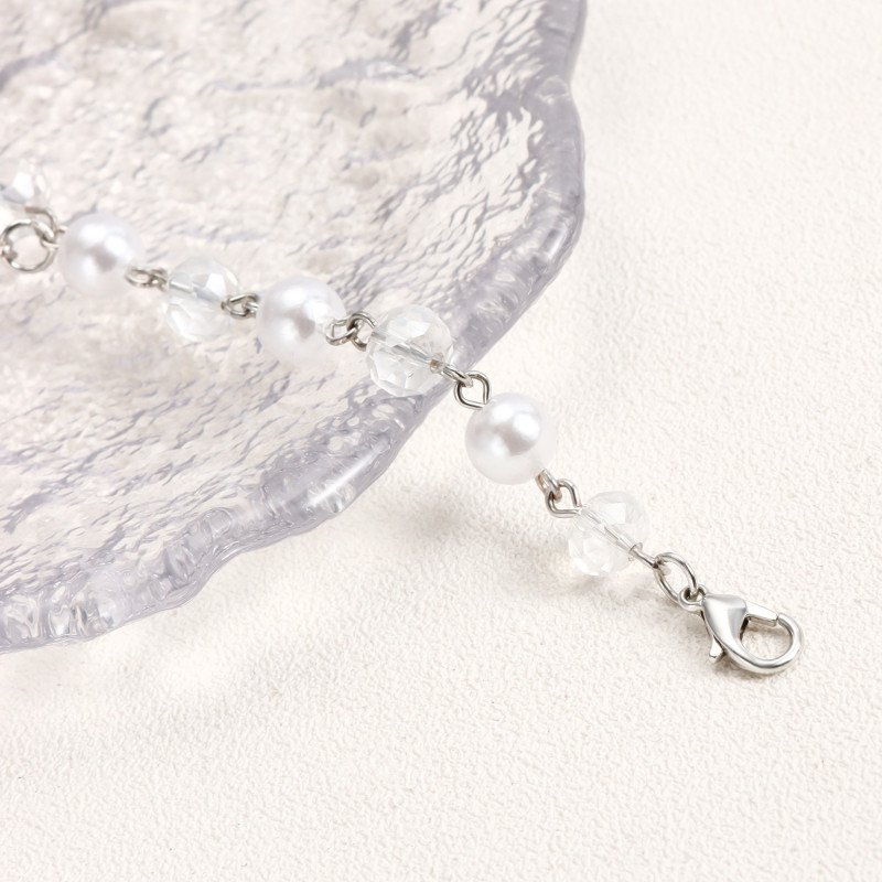 Fashionable multi-layer necklace, niche temperament, imitation pearl tassel necklace accessories