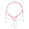 Beaded niche necklace, heart-shaped imitation pearl butterfly choker tassel necklace