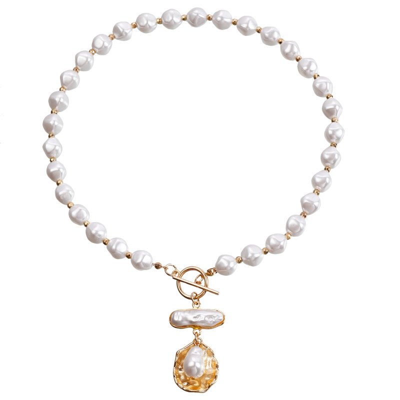 Temperament diamond shaped imitation pearl bead light luxury accessory new high-end autumn and winter sweater chain