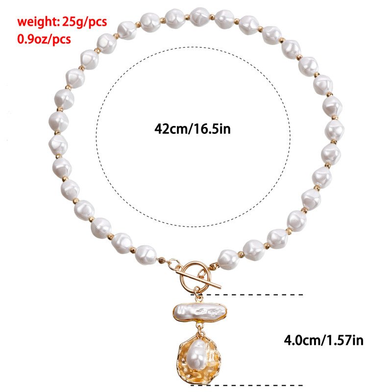 Temperament diamond shaped imitation pearl bead light luxury accessory new high-end autumn and winter sweater chain