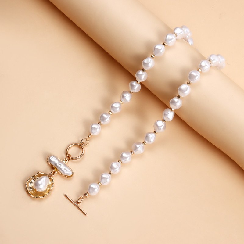Temperament diamond shaped imitation pearl bead light luxury accessory new high-end autumn and winter sweater chain