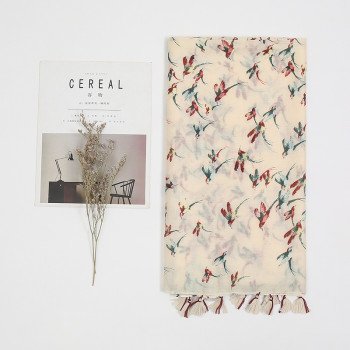 Small Fresh Cotton and Hemp Scarf Vintage Splicing Bohemian Cashew Printed Silk Scarf Beautiful Shawl