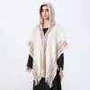 Ethnic style shawl paired with women's knitted warm Yunnan travel outfit, photo cloak, and canopy