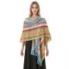 Ethnic style shawl, women's early autumn tassel long style, worn as a travel photo cloak in Lijiang, Yunnan. Colorful warm cloak