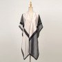Grey white black contrasting satin shawl for women's spring and summer new style elegant and luxurious women's air-conditioned room shawl