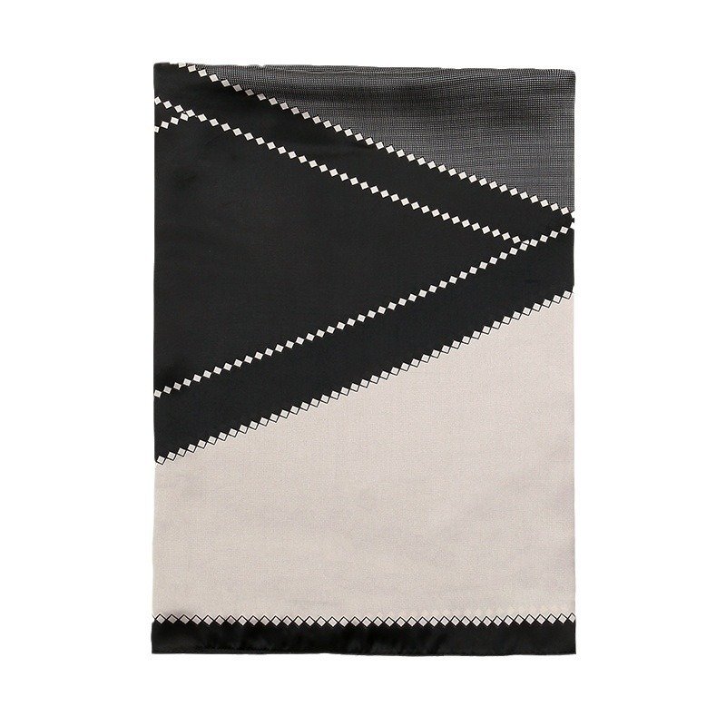 Grey white black contrasting satin shawl for women's spring and summer new style elegant and luxurious women's air-conditioned room shawl