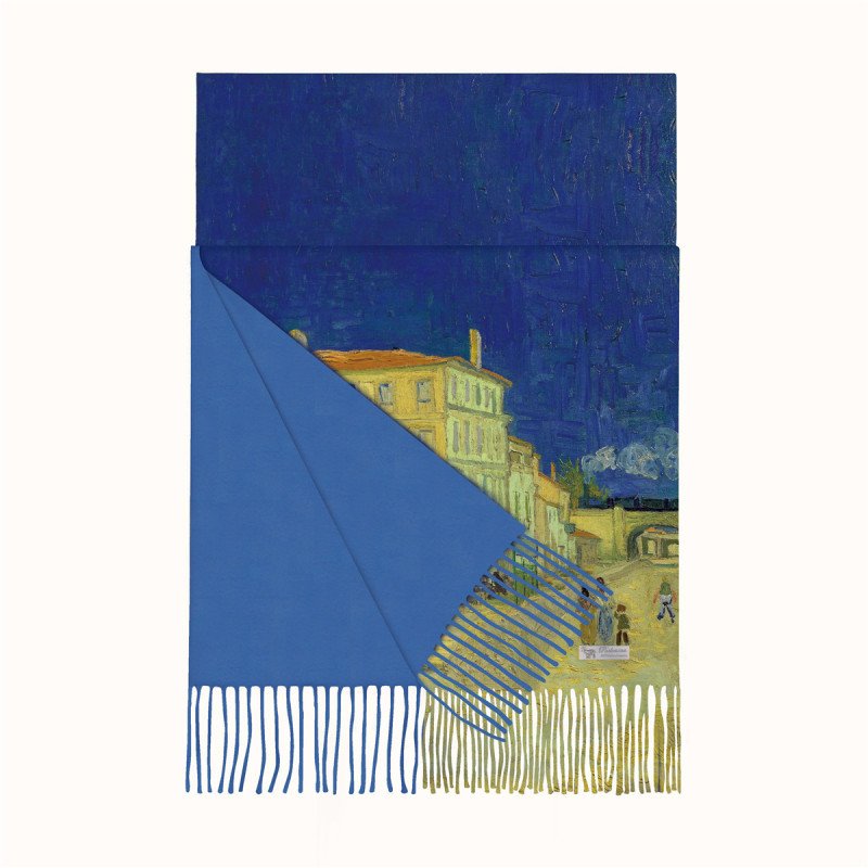 Winter print imitation cashmere scarf, women's tassel, European and American winter warm scarf, classic and versatile oil painting series