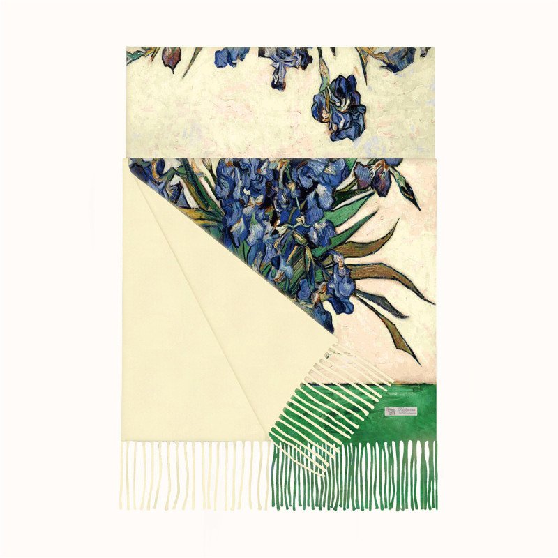 Winter print imitation cashmere scarf, women's tassel, European and American winter warm scarf, classic and versatile oil painting series