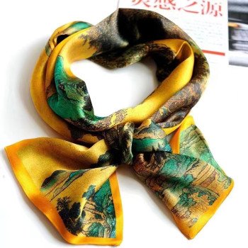 Mulberry silk scarf, double-layer silk ribbon, women's professional scarf