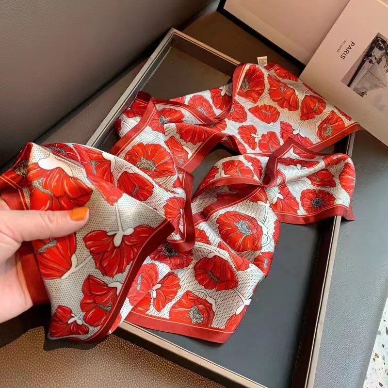 Mulberry silk scarf, double-layer silk ribbon, women's professional scarf