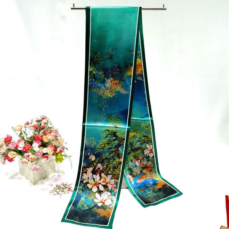 Mulberry silk scarf, double-layer silk ribbon, women's professional scarf