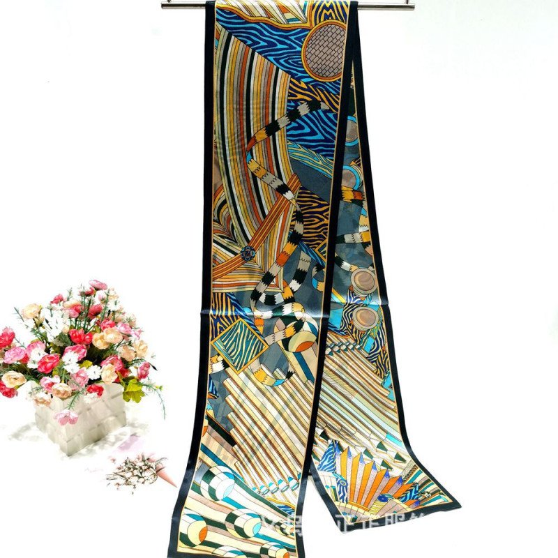 Mulberry silk scarf, double-layer silk ribbon, women's professional scarf