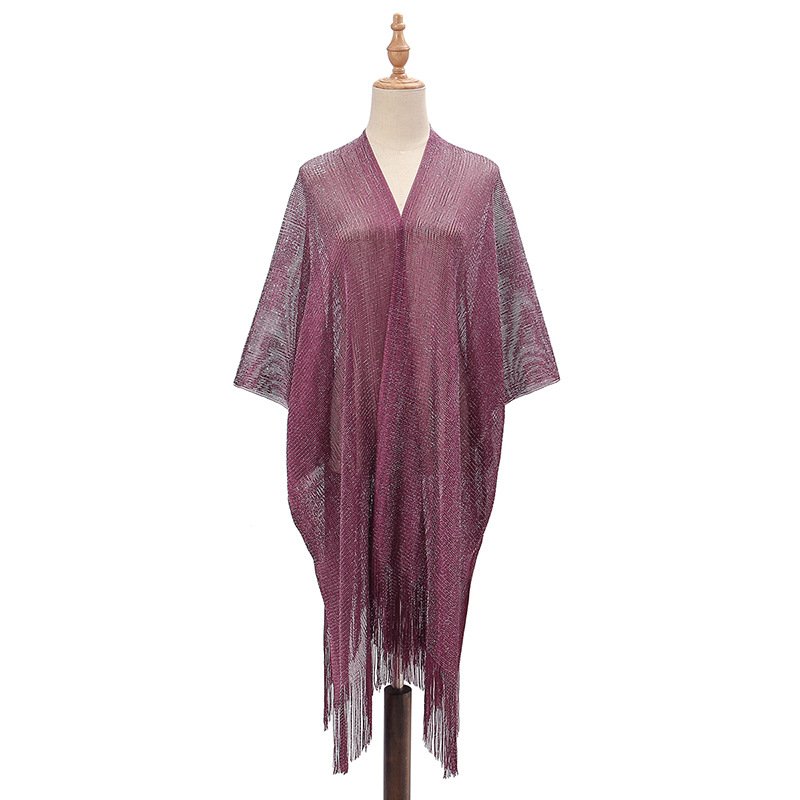 Gold wire loose sun protection cover, dress, vacation hollow bikini, seaside swimsuit, shawl