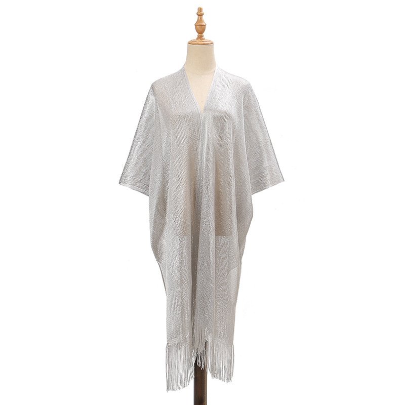 Gold wire loose sun protection cover, dress, vacation hollow bikini, seaside swimsuit, shawl