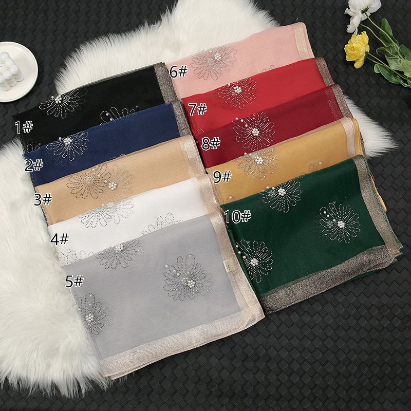 Fashionable embroidered organza scarves, scarves, embroidered rhinestones, nail beads, photography, beautiful shawls