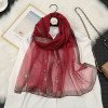 Fashionable embroidered organza scarves, scarves, embroidered rhinestones, nail beads, photography, beautiful shawls