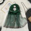Fashionable embroidered organza scarves, scarves, embroidered rhinestones, nail beads, photography, beautiful shawls