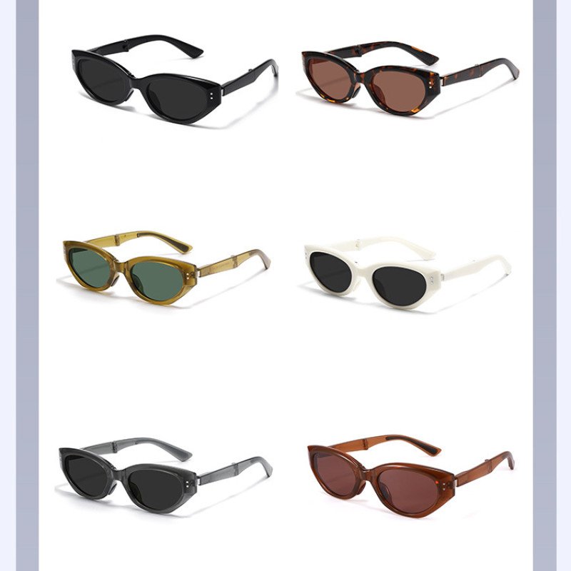 Folding Sunglasses UV Protection Fashion Foldable Sunglasses Men's and Women's Foldable Sunglasses Look Thinner CD008