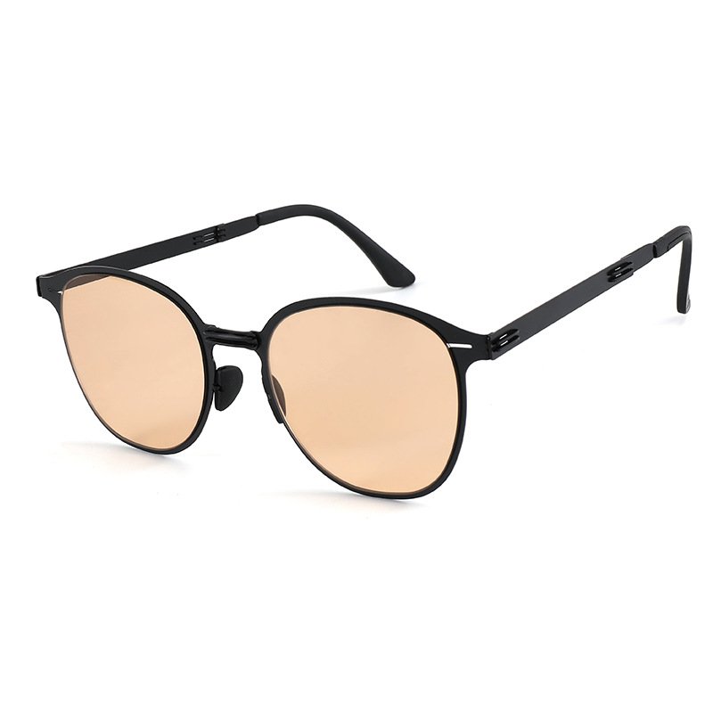 Folding metal glasses, fashionable and lightweight sunglasses BY8107