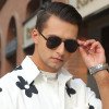 Nylon fashion black metal frame sunglasses ultra-thin men's driving sunglasses for sun shading and UV protection