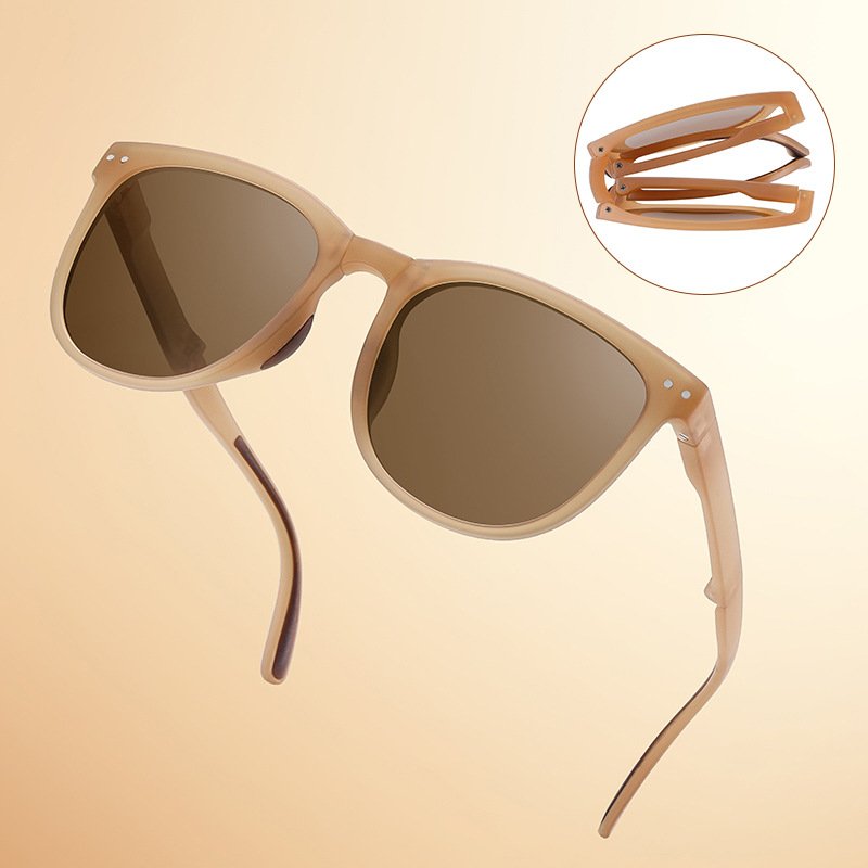 Folding Sunglasses Fashion Wear Polarized Strap Nose Stand Anti UV Folding Sunglasses CD001
