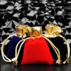 Red gold-mouth velvet drawstring bag, small cloth bag 7*9, LOGO jewelry velvet bag stamp bag