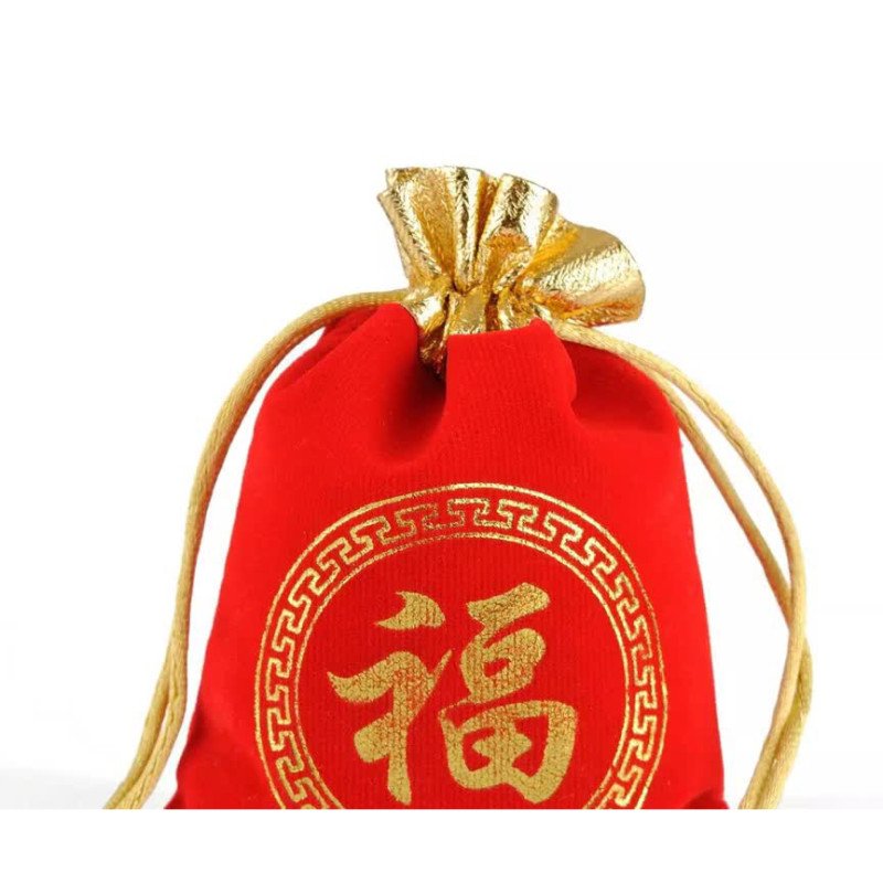 Red gold-mouth velvet drawstring bag, small cloth bag 7*9, LOGO jewelry velvet bag stamp bag