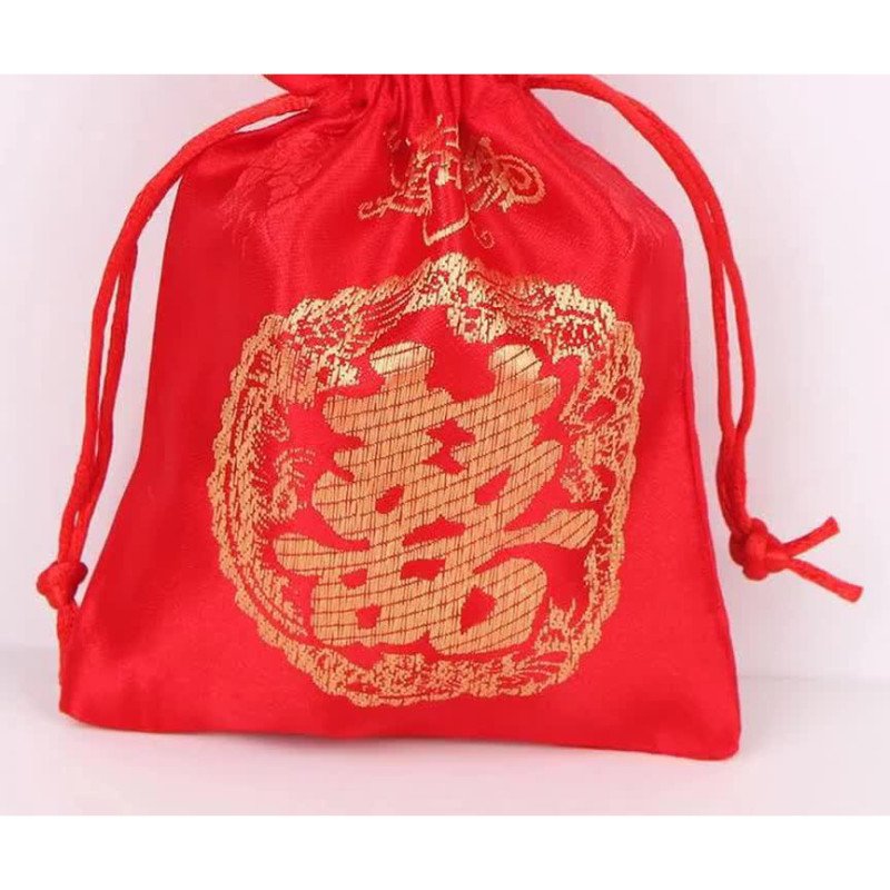 Red gold-mouth velvet drawstring bag, small cloth bag 7*9, LOGO jewelry velvet bag stamp bag