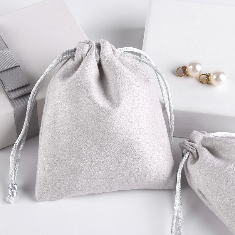 Jewelry storage bag, sheepskin drawstring pocket, microfiber drawstring jewelry bag, soft and printable