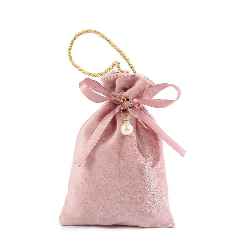 Velvet wedding souvenirs, candy gift bundle bag, hand-held packaging bag, jewelry storage, wedding candy bag
