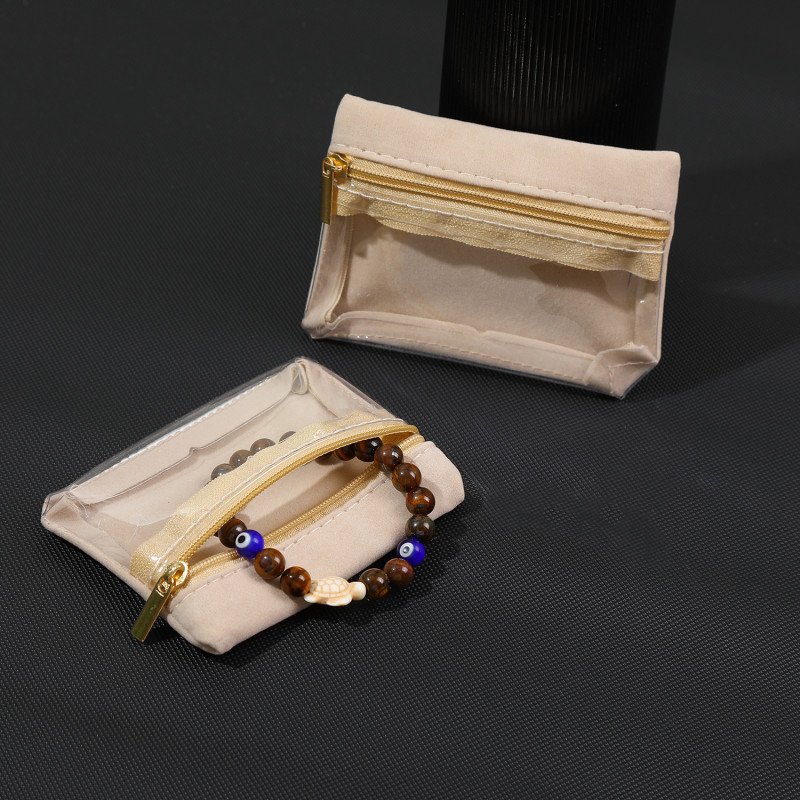Mini jewelry storage bag, earrings, rings, bracelets, jewelry storage and organization, transparent travel jewelry coin zipper bag