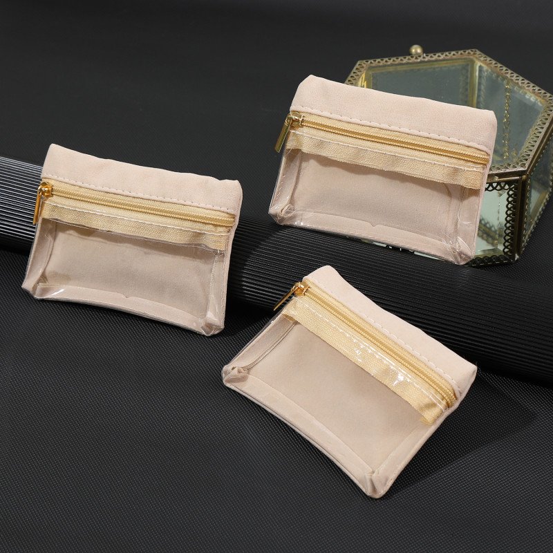 Mini jewelry storage bag, earrings, rings, bracelets, jewelry storage and organization, transparent travel jewelry coin zipper bag