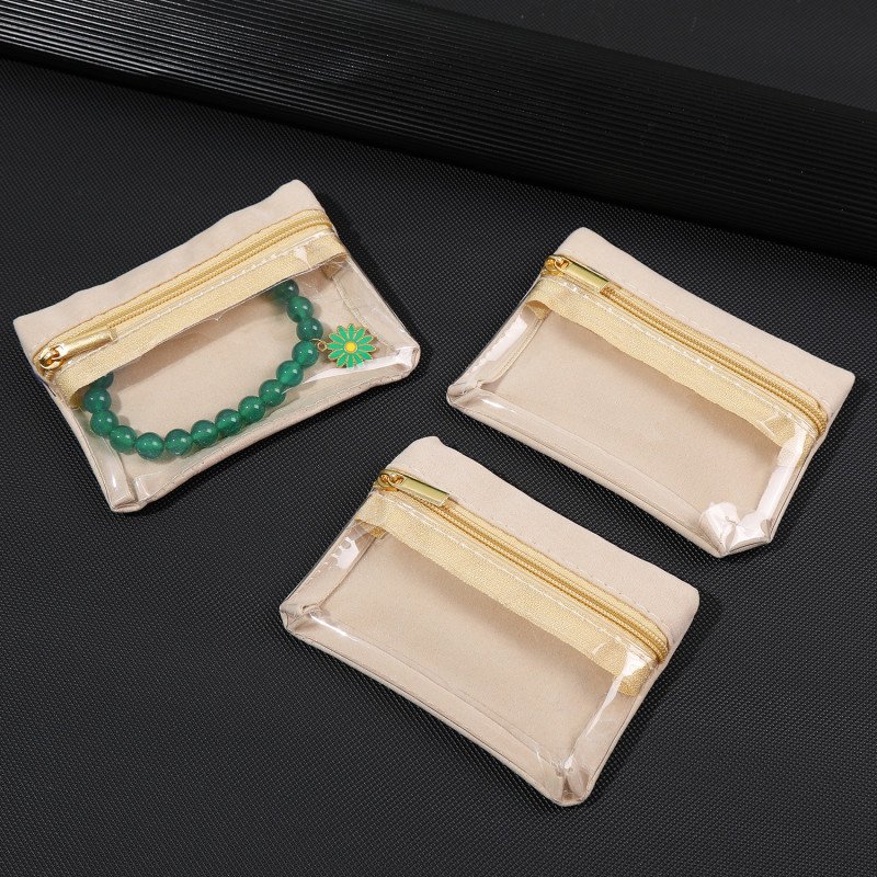 Mini jewelry storage bag, earrings, rings, bracelets, jewelry storage and organization, transparent travel jewelry coin zipper bag