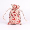 Hot stamping Christmas burlap bag drawstring drawstring packaging bag Christmas gift candy bag