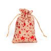 Hot stamping Christmas burlap bag drawstring drawstring packaging bag Christmas gift candy bag