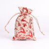 Hot stamping Christmas burlap bag drawstring drawstring packaging bag Christmas gift candy bag