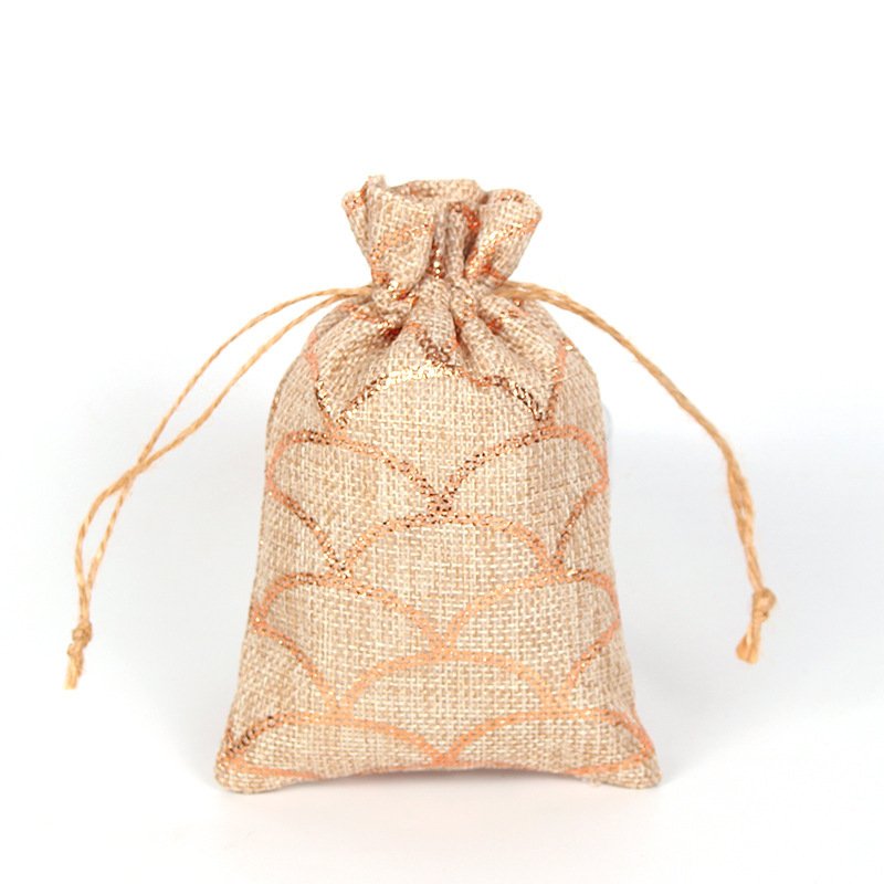 Hot stamping Christmas burlap bag drawstring drawstring packaging bag Christmas gift candy bag