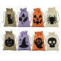Halloween burlap bag in stock, pumpkin lantern gift bag, gift Christmas burlap bag