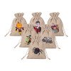 Halloween burlap bag in stock, pumpkin lantern gift bag, gift Christmas burlap bag