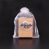 Gift mesh bag organza drawstring pocket jasmine wedding candy sachet printed logo mesh bag