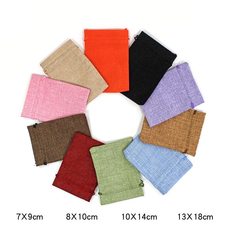 Linen drawstring pocket, small linen bag drawstring bag with logo printable, jewelry packaging bag