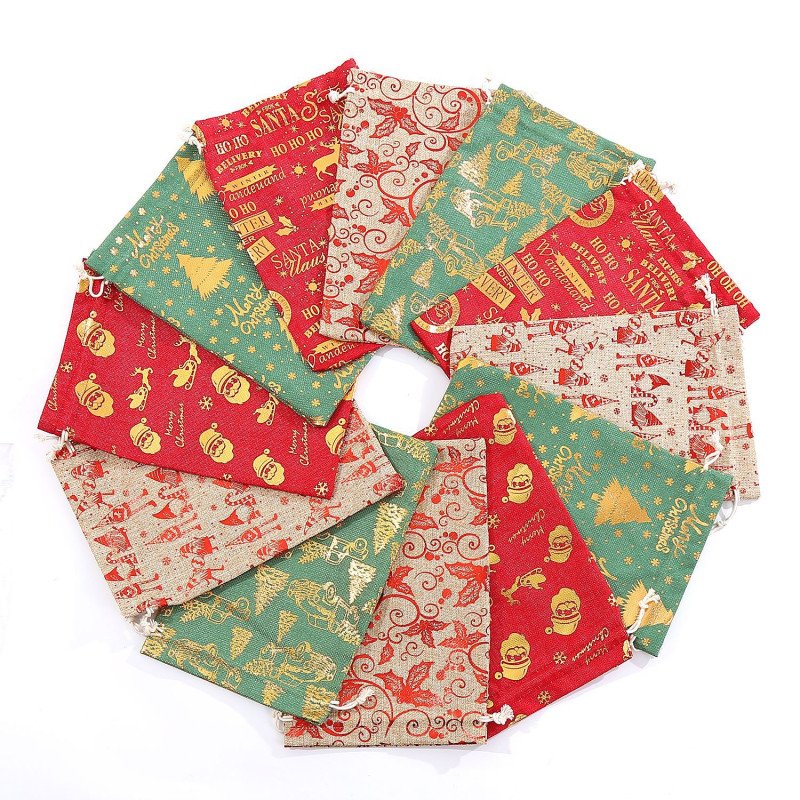 Large gilding Christmas bag cotton glove Christmas candy gift gift storage bag in stock